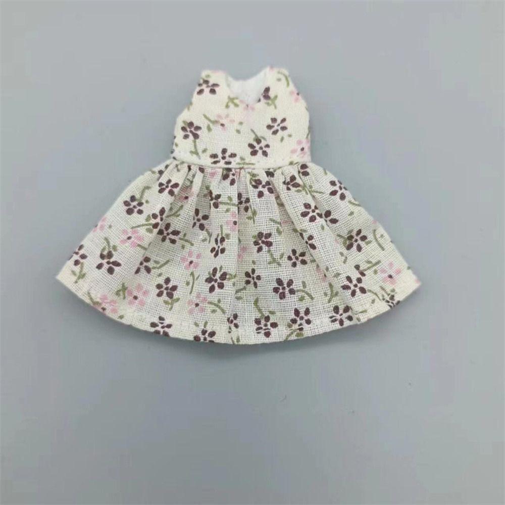 Accessories Printed Dresses Fashion Dolls Tops New Doll Retro Skirt  For 1/11 OB11 Dolls/1/12 BJD