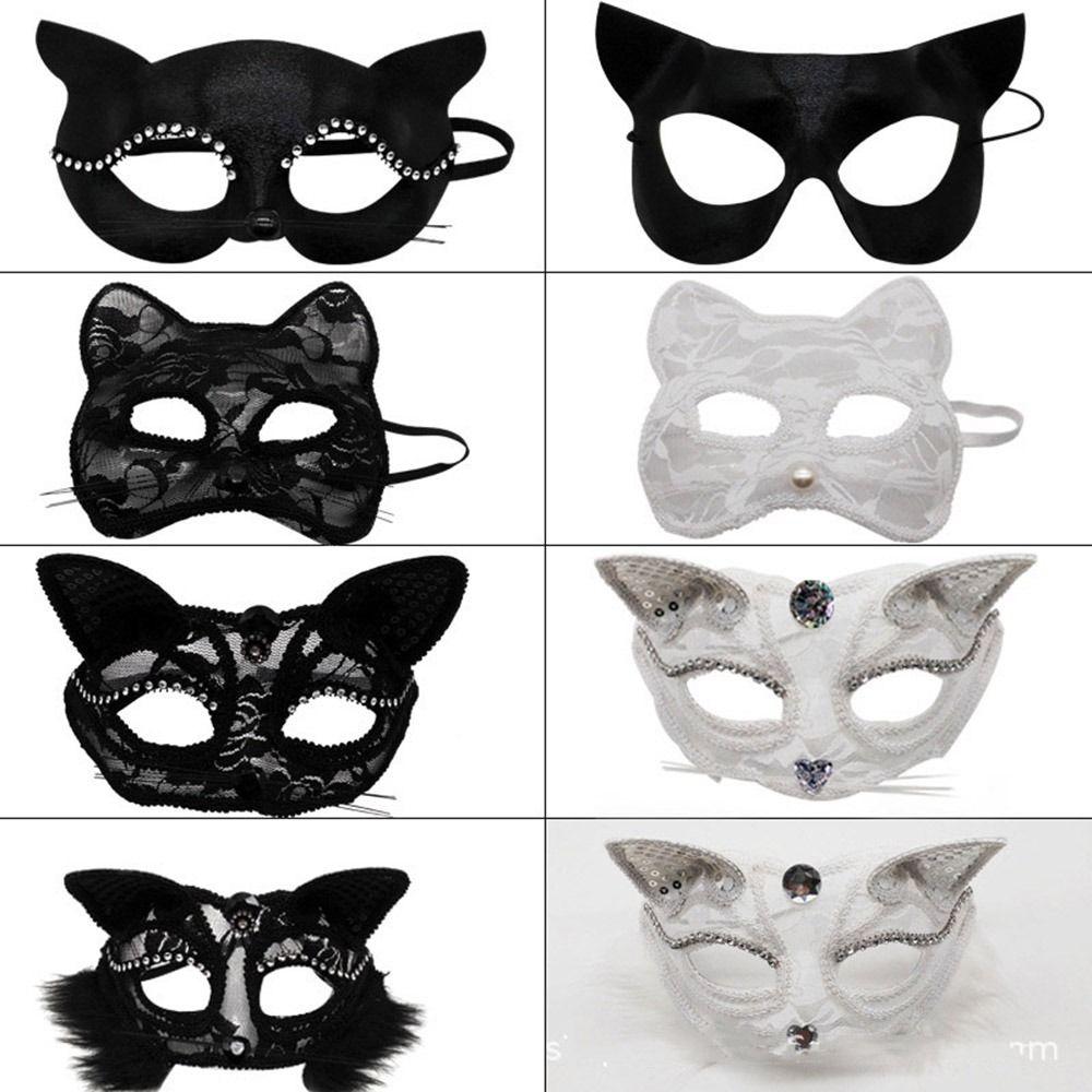 Costume Halloween Supply Animal Party Supplies Lace Masquerade Venice Mask Cat Face Masks