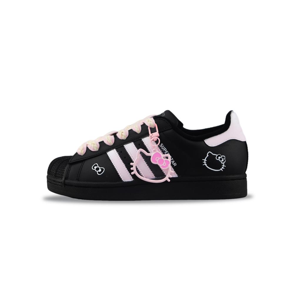 adidas Originals Superstar 2 Устойчивые к истиранию Низкие Скейтбордические Кроссовки Унисекс Черный Розовый JI0079(Команда840-)