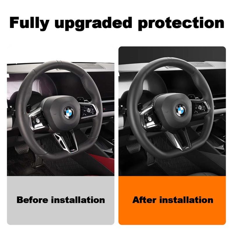 Carbon Fiber Steering Wheel Trim Ring For BMW 5th Gen i5 2024-2025 Protective Cover Car Decoration Upgrade