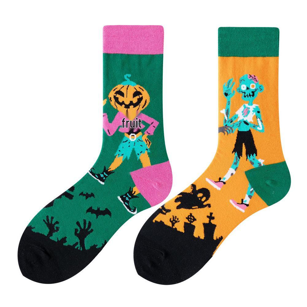 Asymmetric Colorful Christmas Cotton Socks for Couples