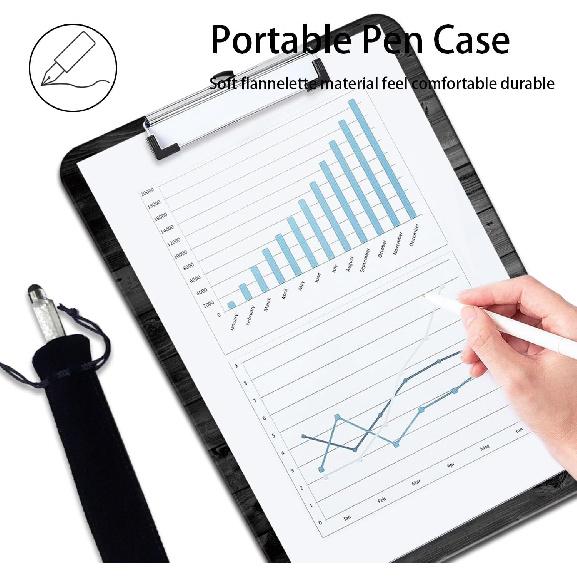 Quote Chaos Coordinator - Plastic A4 Clipboard and Flannel Pen Bag Combination, Low Profile Metal Clip, Decorative, Office, Learning, Cute Clipboard