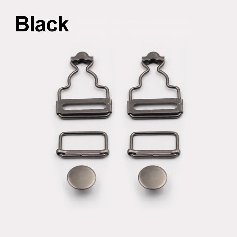2Sets Hook Accessories Suspender Buttons Metal Brace Clip For Jeans Buckle Replacement Pants Gourd
