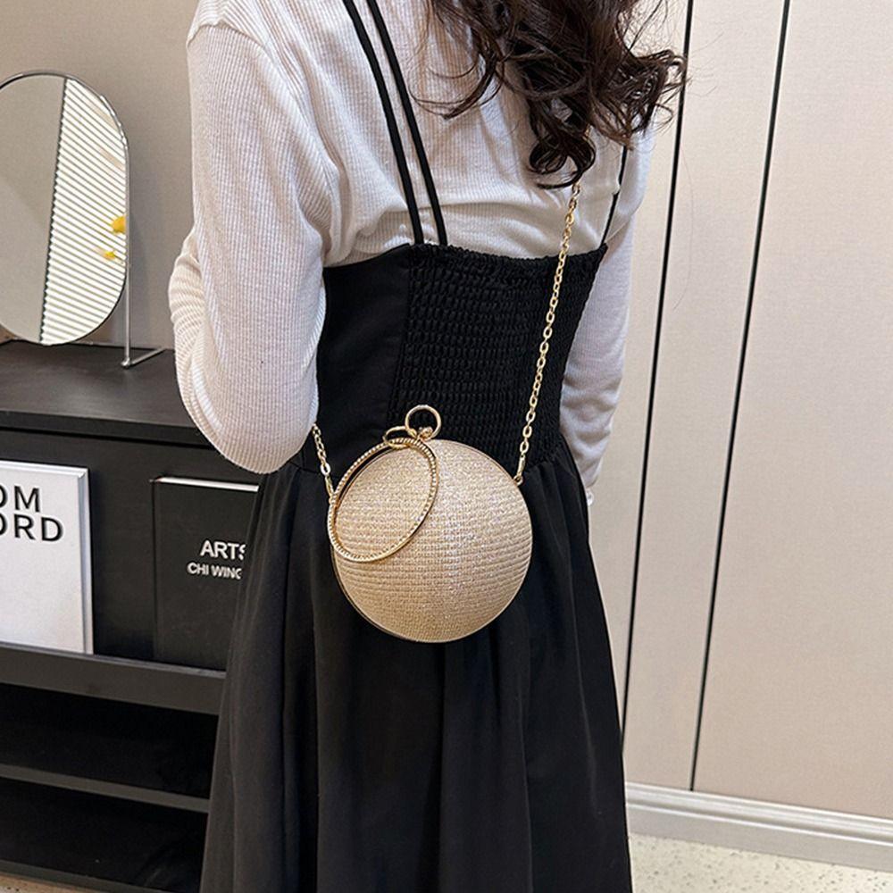 Wrist Bag Evening Banquet Bag Rhinestone Ladies Clutch Bag Mini Ball Handbag Women