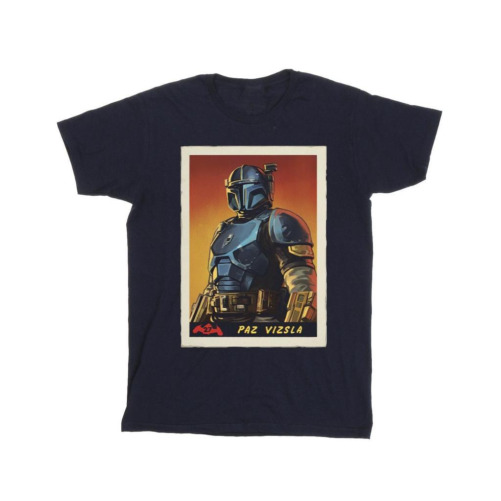 STAR WARS Mens The Mandalorian Paz Vizla Card T-Shirt