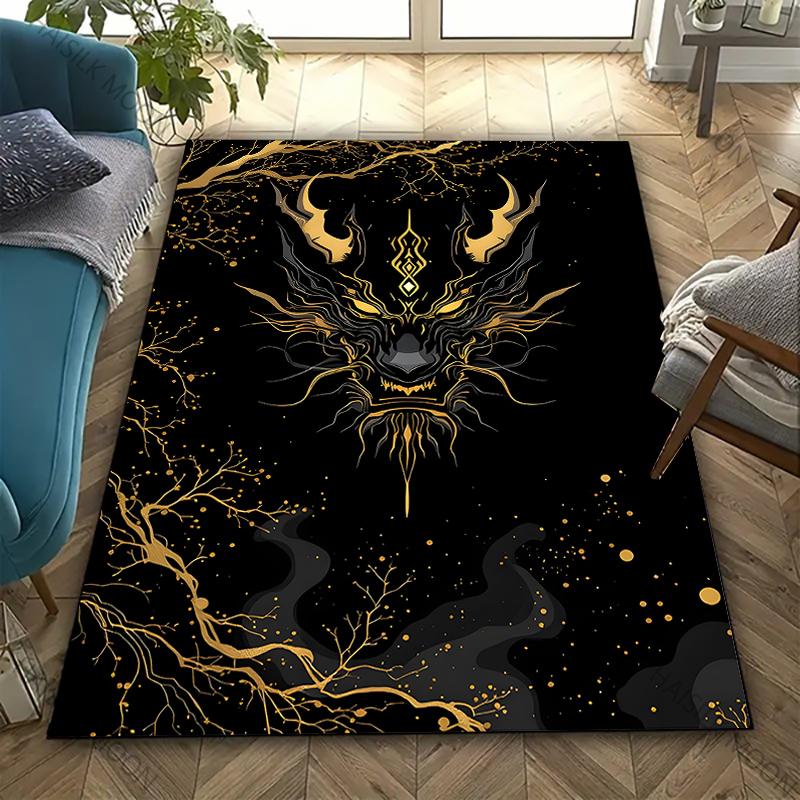 Sacred and Magnificent Oriental Dragon Carpet New Release! Rug for Living Room Bedroom,Office Areas,Durable Machine Washable Mat