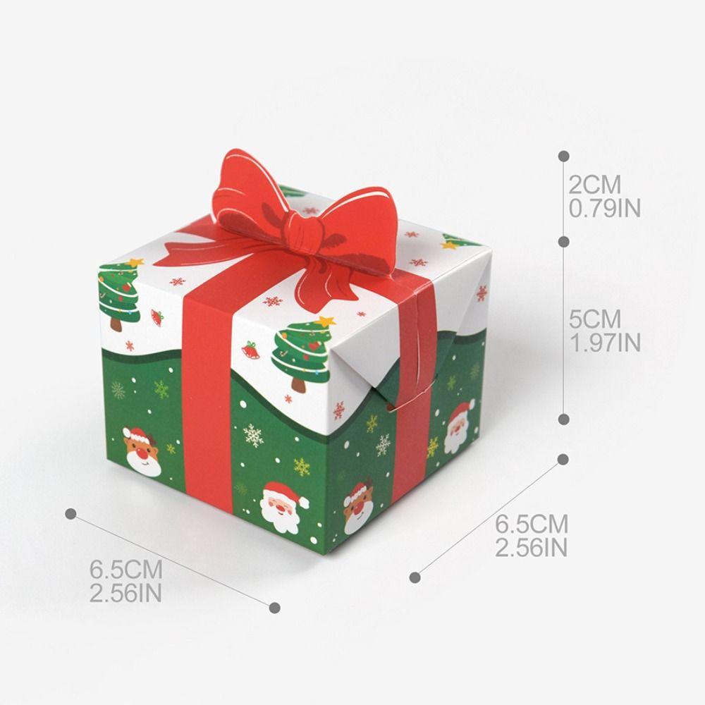 10Pcs 3D Bowknot Mini Christmas Packaging Box Funny Creative DIY Gift Storage Box Cartoon Handmade Xmas Supplies Christmas Decor
