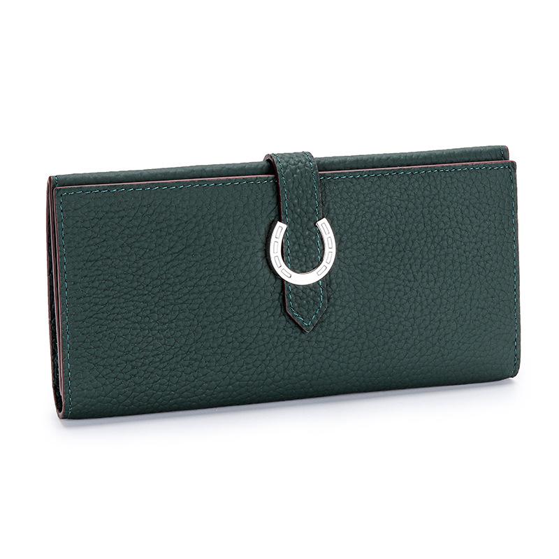 2024 New Real Leather Women Wallets Long Calfskin Purses For Ladies Fashion C Letter Hasp Clutch Bag High Capacity Phone Purse