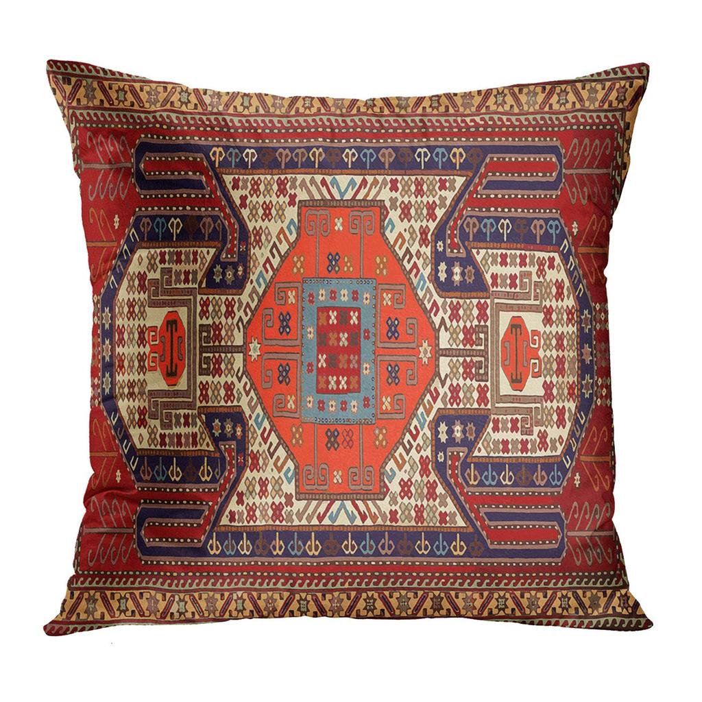 Red Moroccan Ethnic Short Plush Pillowcase Living Room Bedroom Sofa Cushion Cover Home Decor 40x40 45x45 50x50 60x60