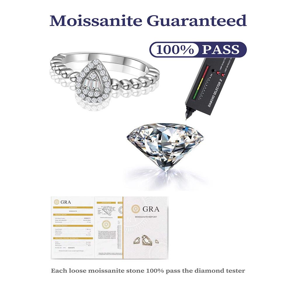 Luxury Single Pear Shape Gray Crystal Large Rings for Women Exaggerated Fashion Jewelry