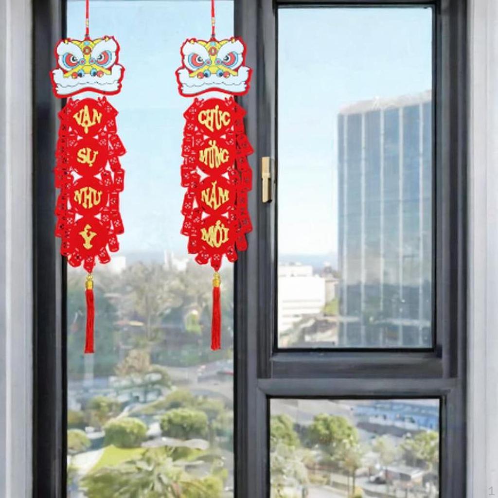 Vietnamese Year Red Hanging Couplets Blessing Pendant Decorative Photo Props Ornament Door Sign