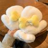 Winter Cute Plush Gloves Female Student Plush Thickened Versatile Finger Furry Neck Riding Windproof and Cold