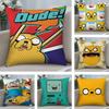 Anime A-Adventure Time Pillow Case Short Plush Double-sided Print Square Throw Pillow Covers Sofa Home Cushion Decor