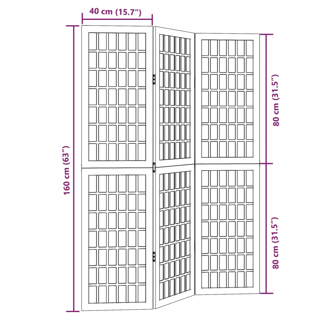Vidaxl Parawan Pokojowy, 3-Panelowy, Biały, Lite Drewno Paulowni