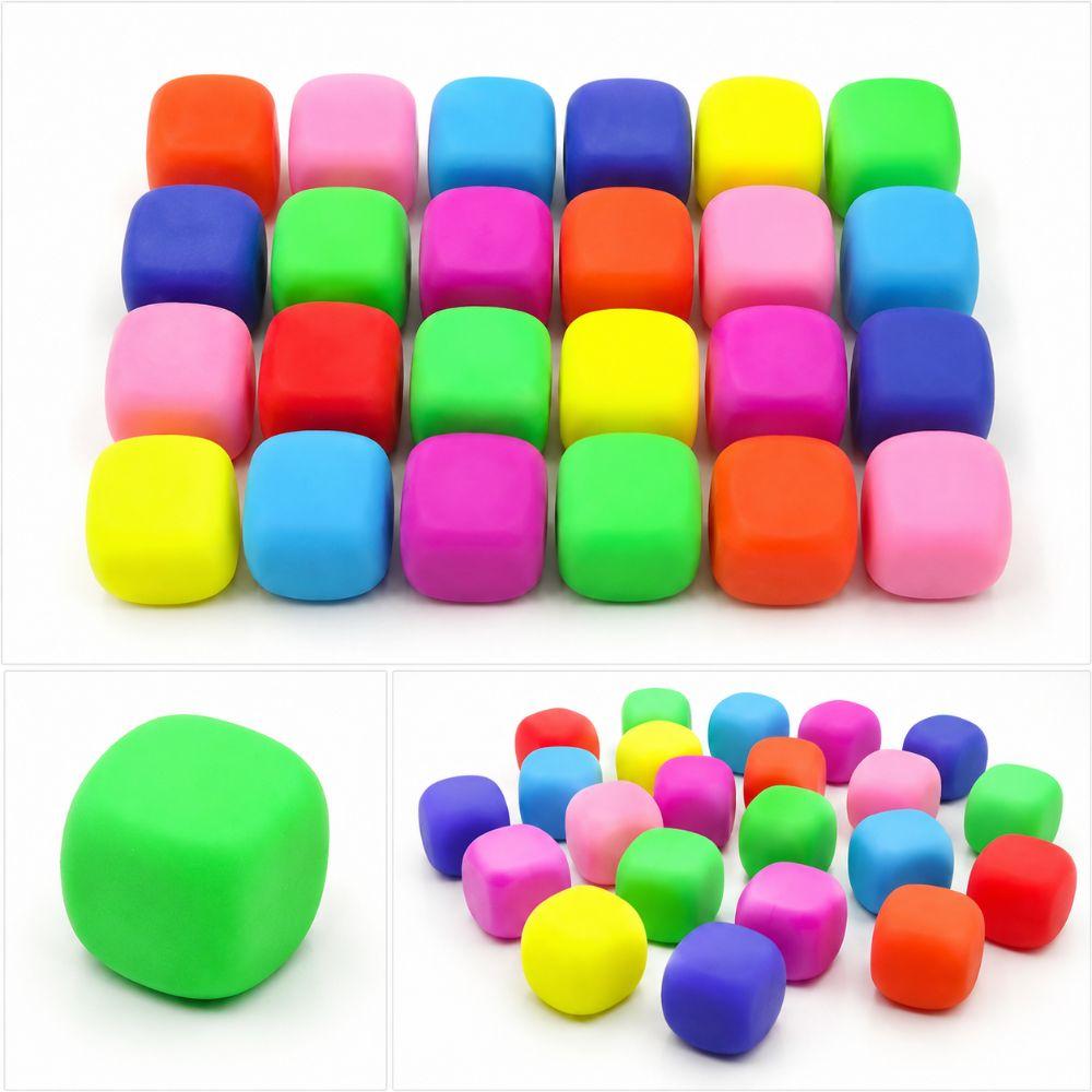 24PCS Flour Filled Stress Cube TPR Sensory Stress Toy Slow Rise Stress Cube Home Office