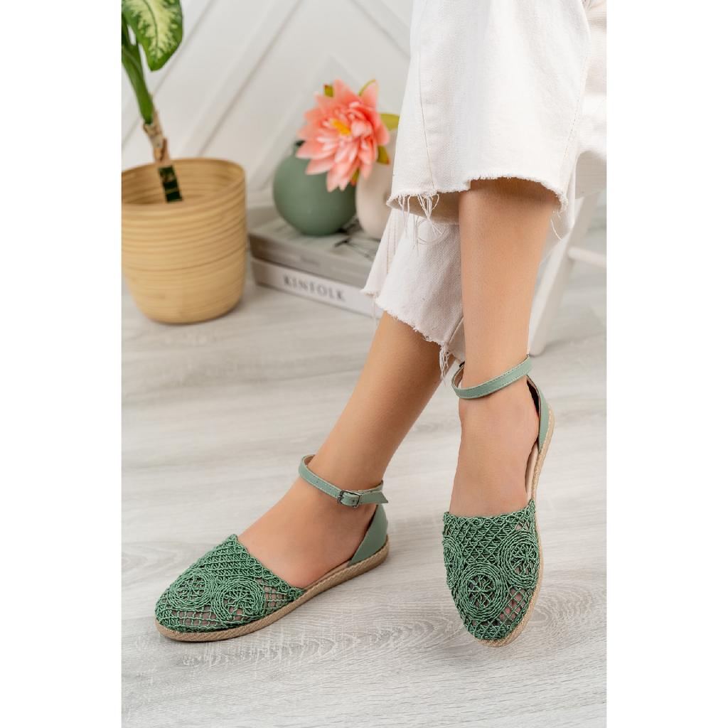 Бежевые женские кружевные сандалии Bg1058-123-0001