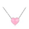 Modian 3 Enamel Hearts Necklace Fashion 925 Silver Charm Red Necklaces Pendant For Women Fine Female Jewelry Gift