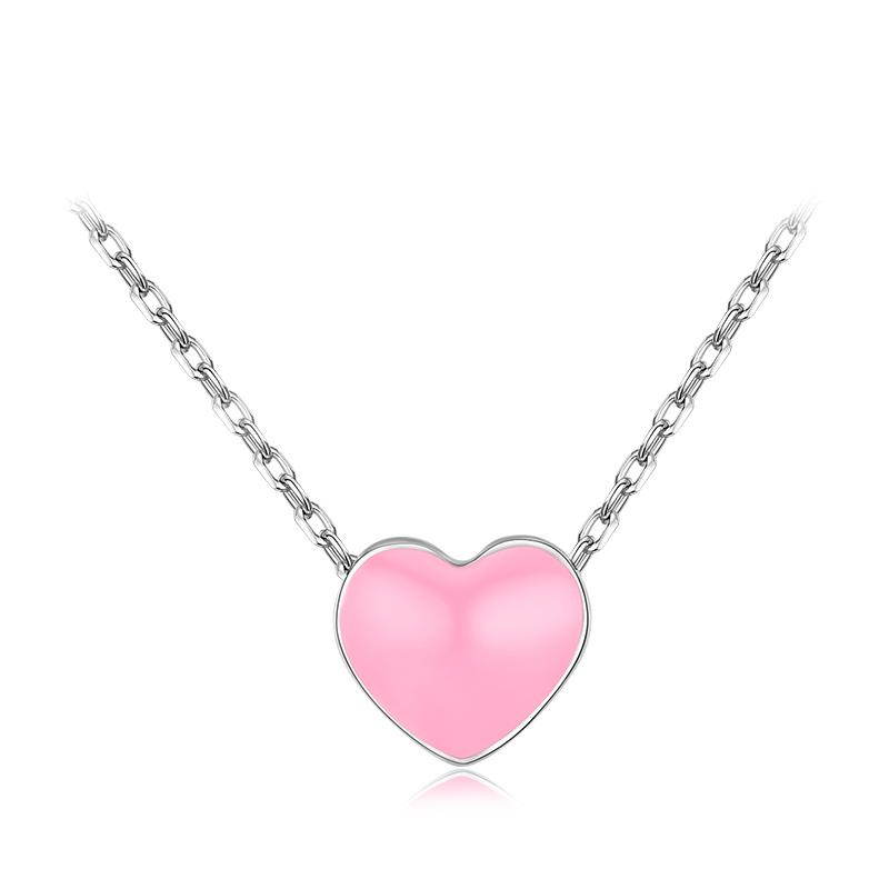 Modian 3 Enamel Hearts Necklace Fashion 925 Silver Charm Red Necklaces Pendant For Women Fine Female Jewelry Gift