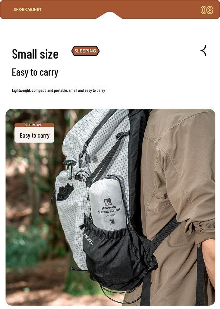 Hikeman Travel Sleeping Bag Liner: Lightweight, Portable, High Elasticity, Washable, Dirt-Proof for Camping and Hotels
