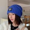 Женские шапки и кепки Осень-зима Большая вязаная шерстяная шапка-повязка Повседневная универсальная холодная теплая защита ушей Сложенная кепка