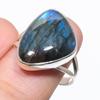 Natural Labradorite Gemstone Handmade 925 Solid Silver Jewelry Ring Size 10 K3D52