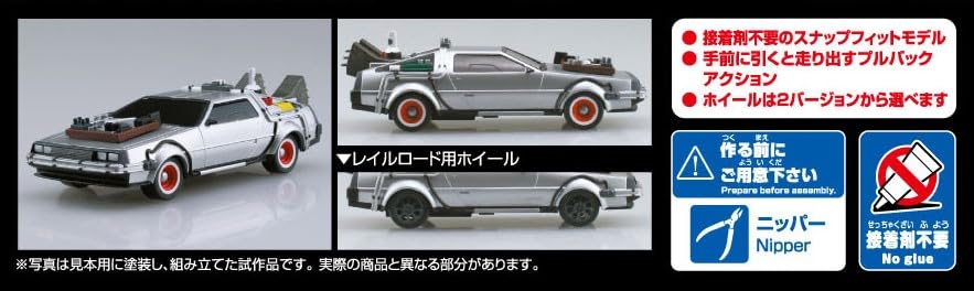 Aoshima Bunka Kyozai Movie Mecha Series Back to Future Pullback Time Machine Scale Plastic Model No.13 Part.3 1/43