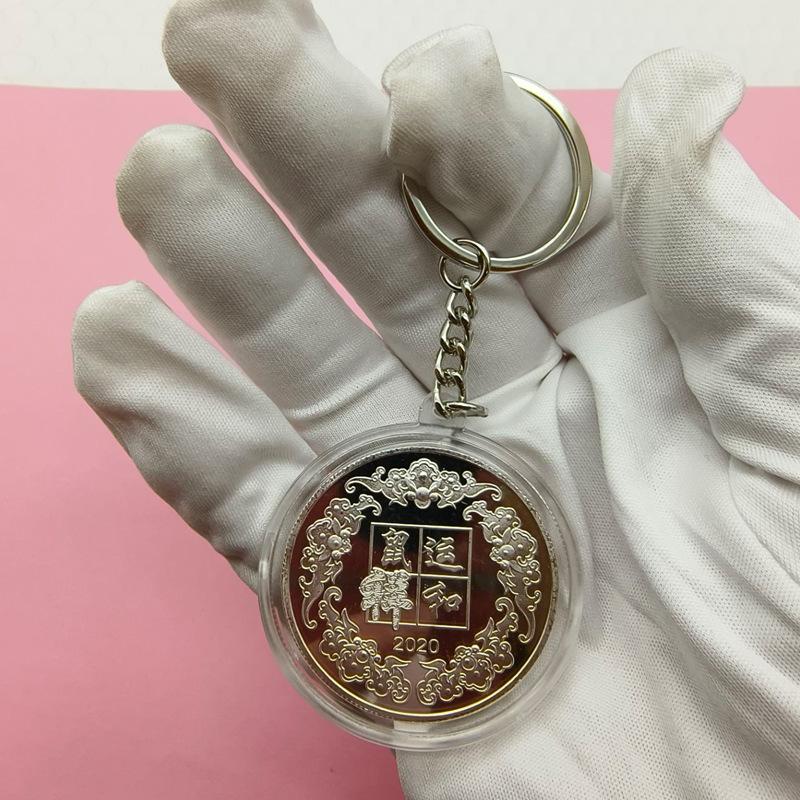 Colorful Zodiac Commemorative Medallion with Keychain, Small Activity Gift, Handy Gift, Christmas Gift, Stocking Stuffers