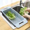 New Adjustable Dish Drainer Sink Drain Basket Washing Vegetable Fruit Plastic Drain Rack Kitchen Accessories