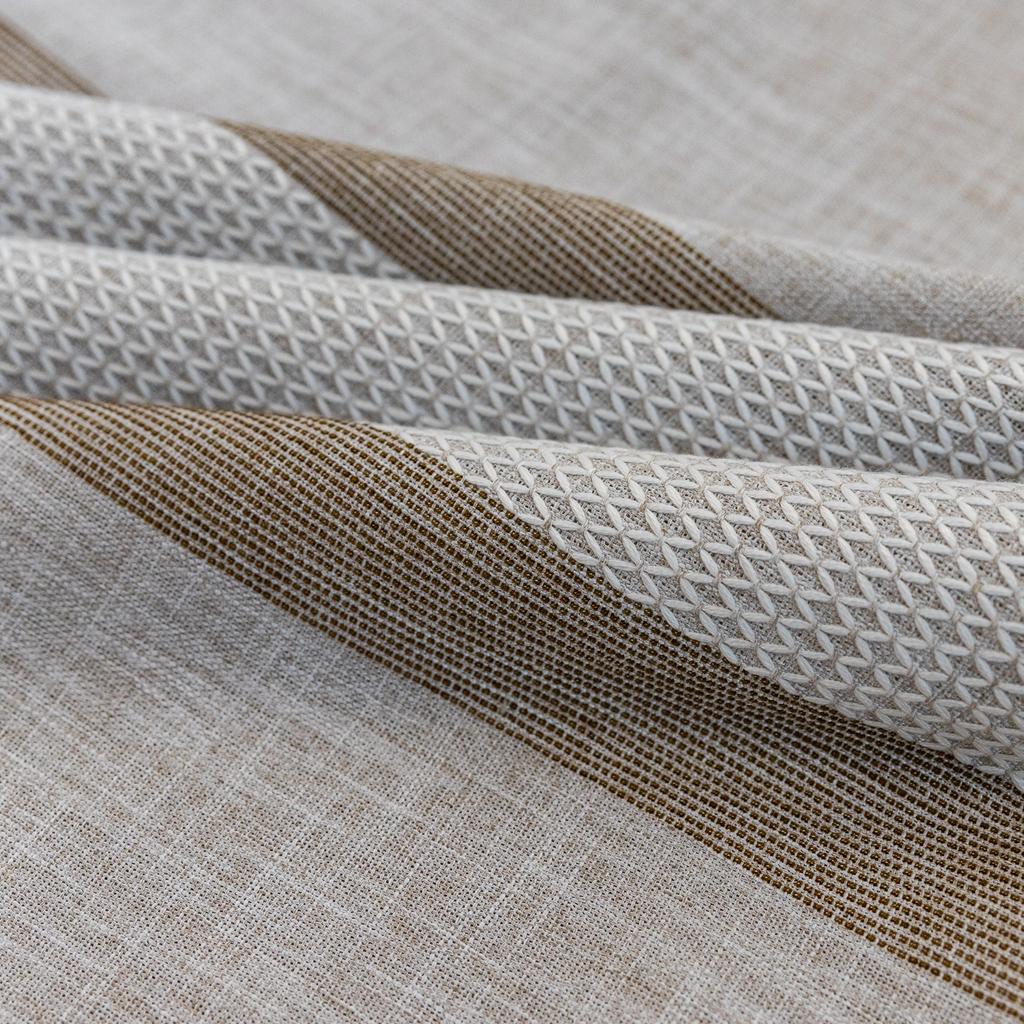 Готовые шторы Американский кантри Гостиная Полузатемняющие Окна Геометрические полосы Кофейные Кухонные шторы