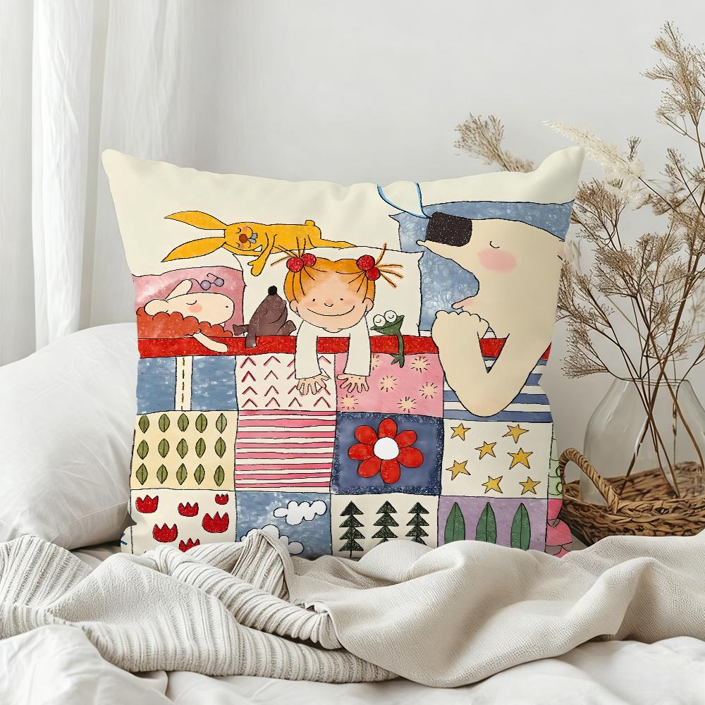 Cute Cartoon CCocochan Pillow Case Bedroom Sofa Living Room Backrest Decoration Square Cushion Nap Time