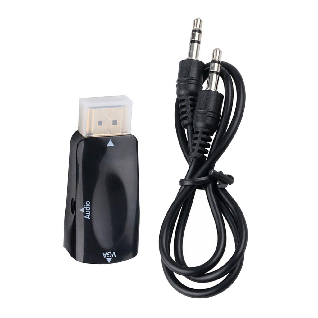 Адаптер HDMI-VGA 1080P Активный преобразователь HDMI-VGA для ноутбука с аудиокабелем 3,5 мм Позолоченные разъемы
