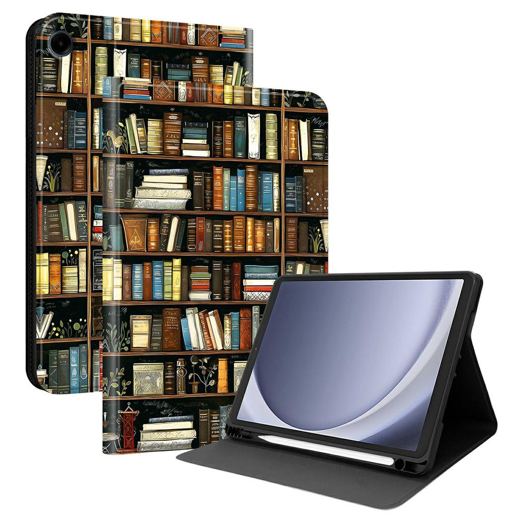Чехол из ПУ кожи для Samsung Galaxy Tab A11 / Tab A9 с принтом, подставка для планшета с слотом для стилуса (Стилус не входит в комплект)
