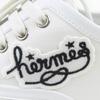 Pristine HERMES sneakers Innocent embroidered patches white canvas Women 38.5 Used