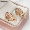 SIMJOO Zircon Earrings Ladies Fashion Rose Gold Color Elegant Wings