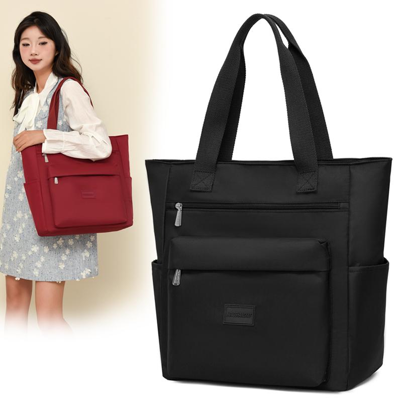 Женская сумка через плечо большой вместимости, сумка-тоут, водоотталкивающая нейлоновая сумка