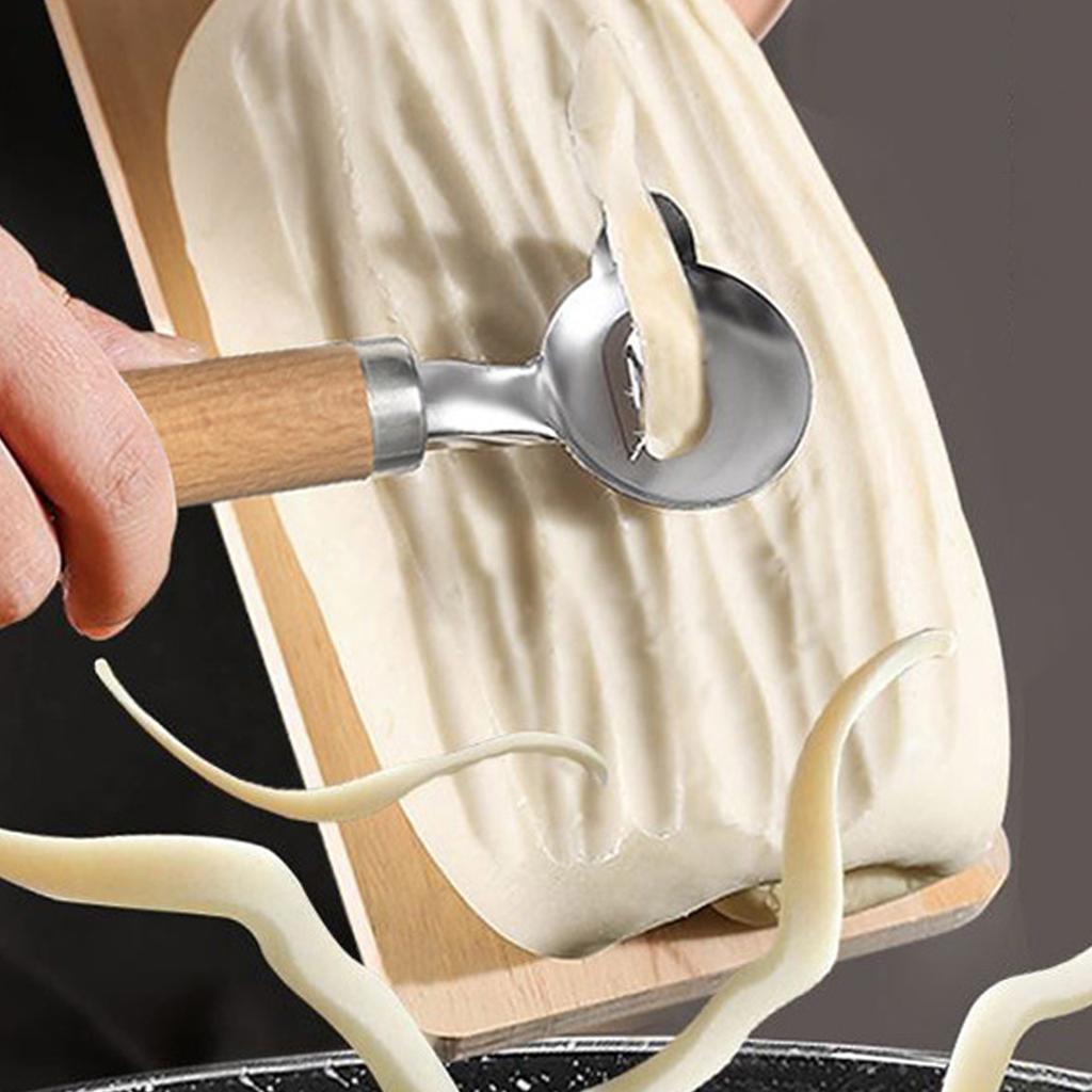 Stainless Steel Noodle Knife Sliced Chinese Noodle Cutter Sturdy Slotted Design Suitable for Home Kitchen Cooking