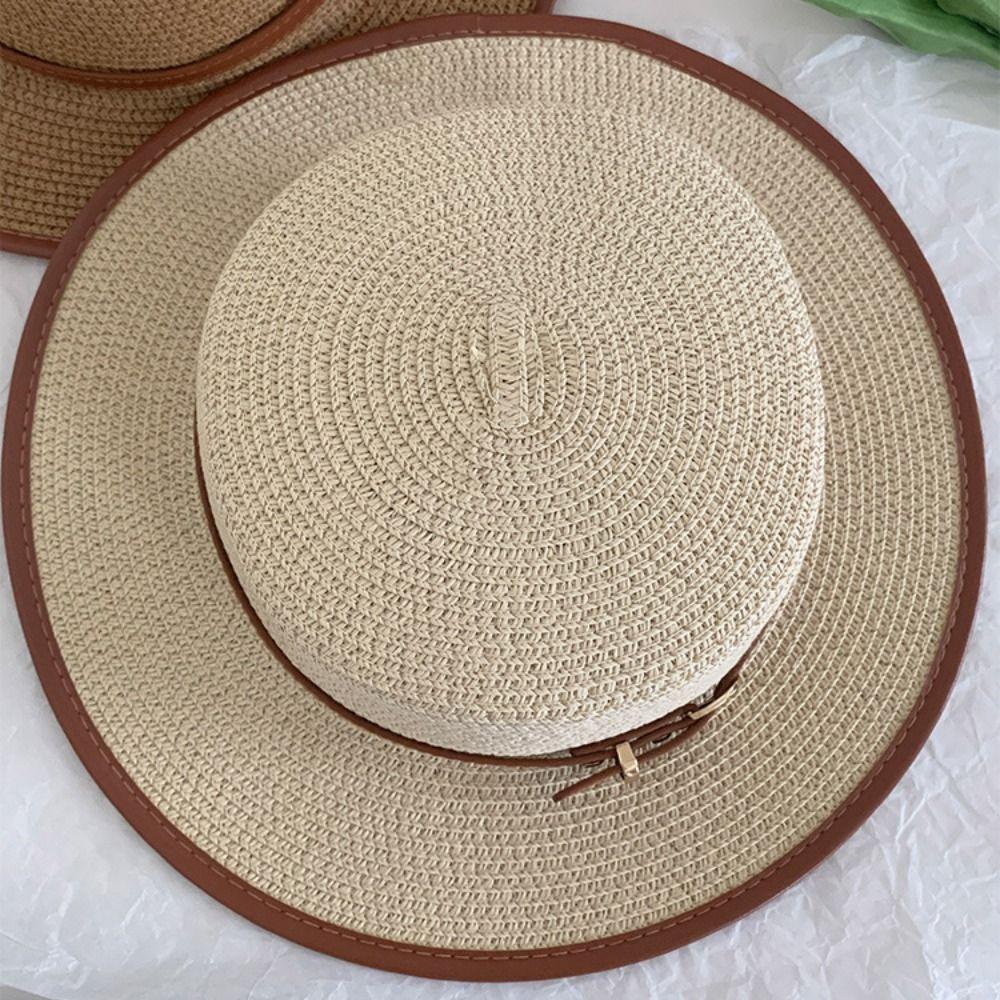 Плоские поля соломенная плетеная шляпа с широкими полями женская солнцезащитная шляпа ретро ковбойская кепка с плоским верхом для походов