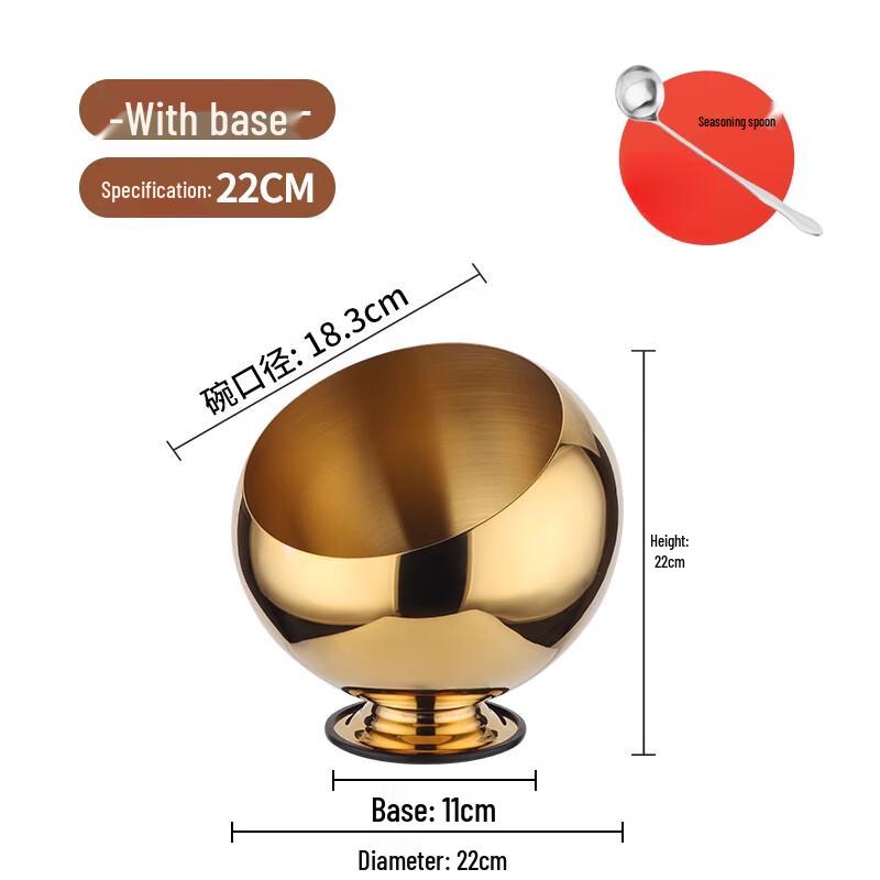 Yingbai Modern Gold 3-Tier Condiment Jar & Bowl Set, 22cm