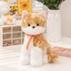Fluffy Simulated Cat Plush Toys Sitting Pose Cat Doll Delicate Lifelike Kitten