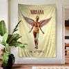Гобелен Nirvana In Utero, Устойчивый к выцветанию Полиэстеровый Баннер для Гостиной, Музыкальной Комнаты, Комнаты в Общежитии, Для Использования В Помещении и На Улице