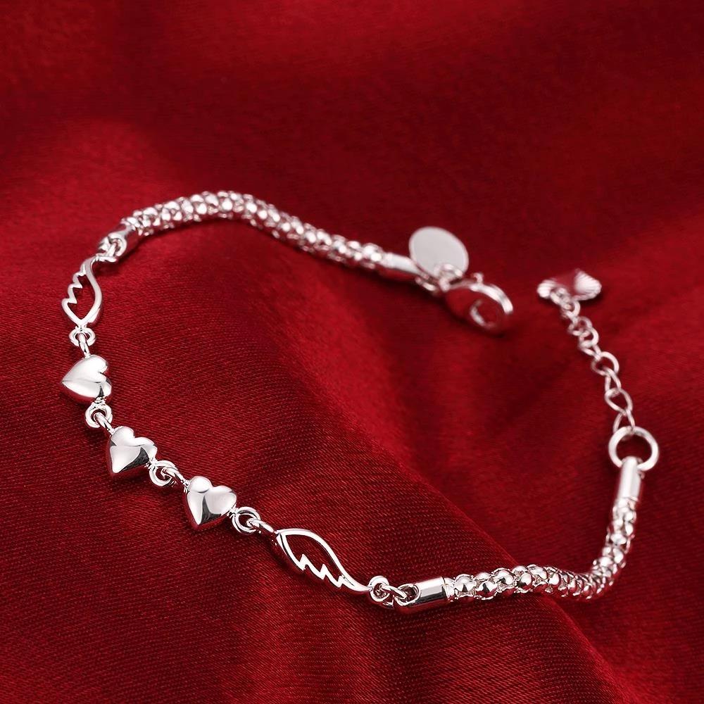 925 Sterling Silver Romantic Heart Love Bracelet for Woman Luxury Fashion Jewelry Party Wedding Accessories Gifts