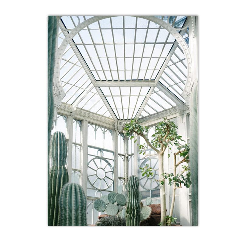 Зеленые листья кактус мечеть марокко дверь плакаты принты холст картины исламская каллиграфия настенное искусство картины декор гостиной