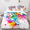 3D Soccer Duvet Cover Set King Queen Watercolor Football Bedding Set Youth Sports Theme Quilt Cover For Boys Dorm Room