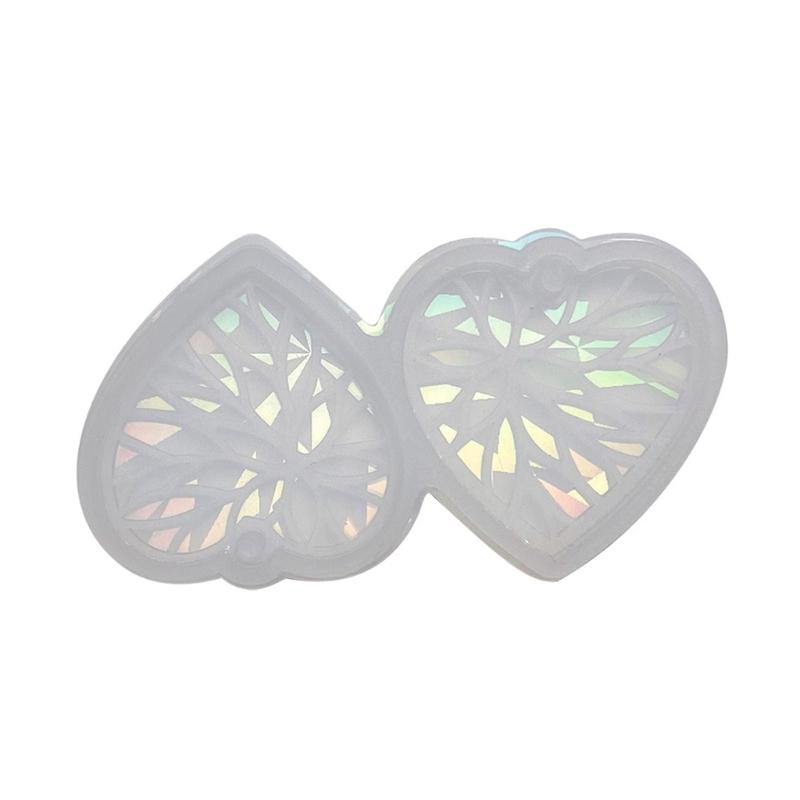 DIY Earring Holographic Silicone Mold Crystal Epoxy Resin Mold Heart Pendants Jewelry Making Casting Mold Decoration