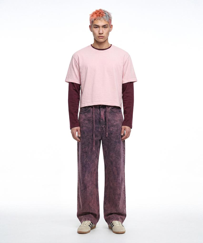 C WEAR BY THE GENIUS Мужская укороченная футболка Светло-розовая