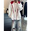 Men's Autumn Winter Color Block Zipper Hoodie - Trendy and Casual Hooded Sweatshirt
