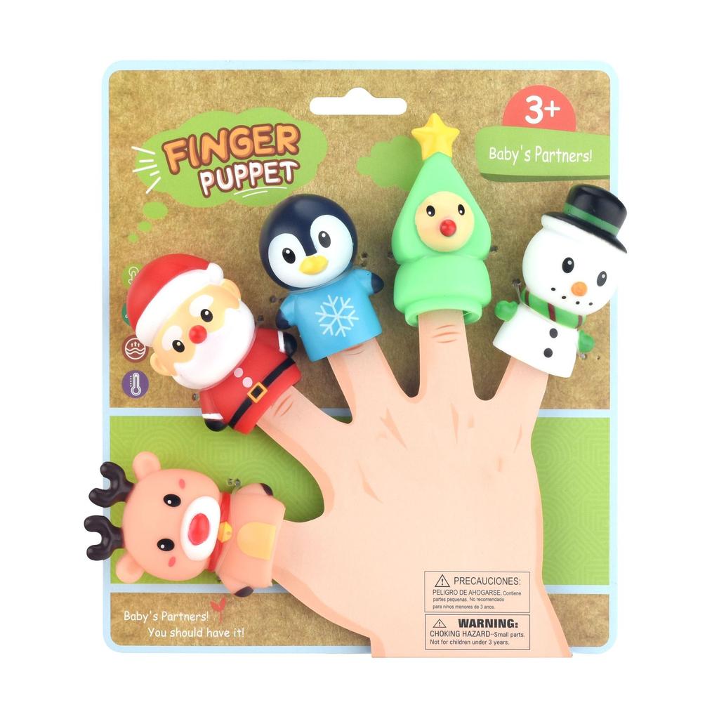 5 PCS Christmas Finger Puppets Santa Claus Snowman Elk Pirate Puppets Party Favors & Stocking Stuffers for Kids PVC Material