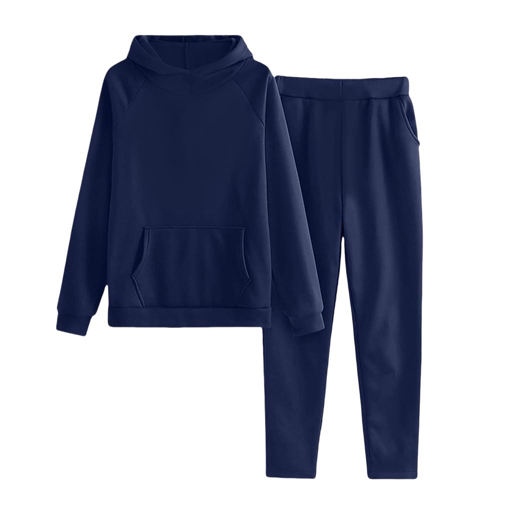 Children's Solid-color Loose Sweatshirt And Sweatpants Casual Sportswear Set