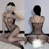Sexy lingerie one-piece stockings mesh sexy black silk perspective seduction crotch passion free bed large size