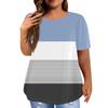 Women's Fashion Casual Plus Size3D Print Round Neck Short Sleeve Top T-Shirt